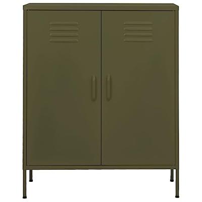 Opbergkast 80x35x101,5 cm staal olijfgroen