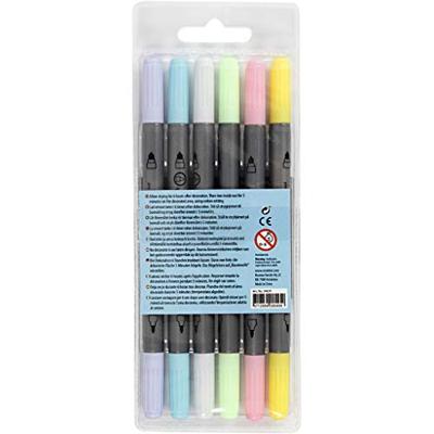 Creativ Company Dubbelzijdige textielstiften - pastel, 6st.