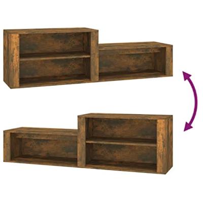 VidaXL Schoenenkast 150x35x45 cm bewerkt hout gerookt eikenkleurig VidaXL Schoenenkast 150x35x45 cm bewerkt hout gerookt eikenkleurig