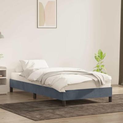 Bedframe zonder matras 100x220 cm fluweel donkergrijs