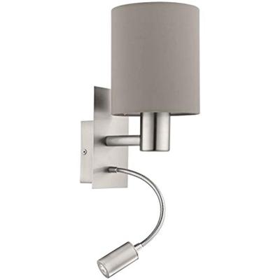 Eglo WandlampPasteri taupe kap met leeslampje - 96478