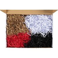 Creativ Company Crinkle papier, l: 25-30 cm, b: 3 mm, zwart, bruin, rood, wit, 4x100 gr/ 1 doos - thumbnail