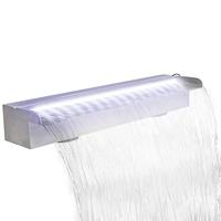 VidaXL Zwembadwaterval met led's rechthoekig 60 cm roestvrij staal - thumbnail