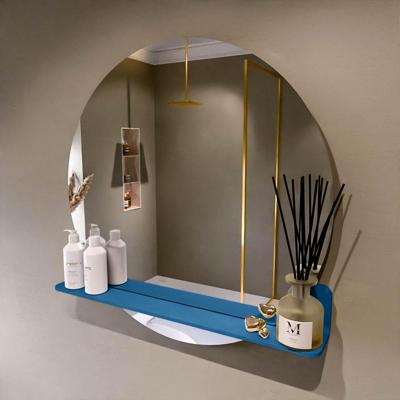 MONDIAZ SPOT spiegel rond 80cm met Spiegelplanchet kleur Jeans.