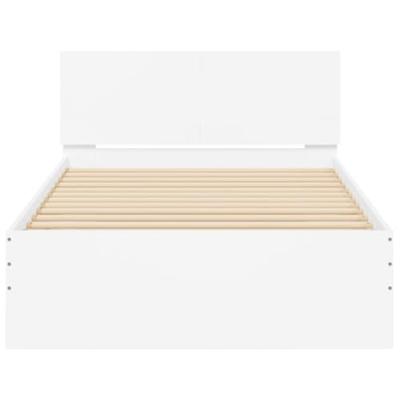 Bedframe met hoofdbord en LED-verlichting wit 100x200 cm