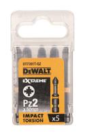 DeWALT DT7391T Extreme Impact Torsion Schroefbits PZ2 50mm VE=5 - thumbnail