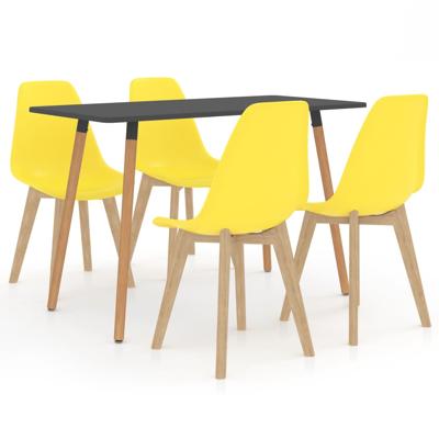 vidaXL 5-delige Eethoek geel