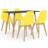 vidaXL 5-delige Eethoek geel - thumbnail