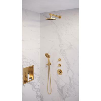 Regendoucheset Inbouw Brauer Gold Edition Thermostatisch 20 cm met Wandarm en Handdouche 3-Standen Losse Stopkranen Geborsteld Goud Brauer Regendoucheset Inbouw Brauer Gold Edition Thermostatisch 20 cm met Wandarm en Handdouche 3-Standen Losse Stopkranen Geborsteld Goud Brauer