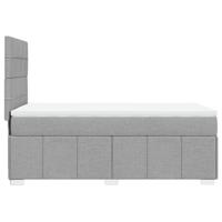 Boxspring met matras stof lichtgrijs 140x200 cm - thumbnail