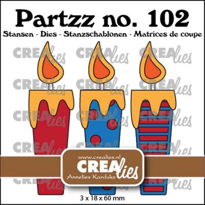 Crealies • partzz 3 kaarsen