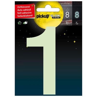 Glow in the dark Nummer 1 - 100 mm zelfklevend.