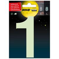 Glow in the dark Nummer 1 - 100 mm zelfklevend. - thumbnail