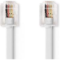Telecomkabel | RJ11 (6P4C) Female - RJ11 (6P4C) Female | Plat | 5,00 m | Wit - thumbnail