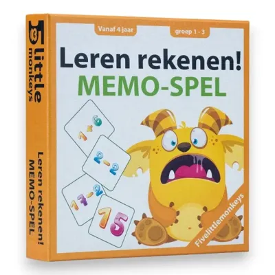 Fivelittlemonkeys Leren Rekenen Memo-Spel - Educatief Kaartspel vanaf 4 Jaar