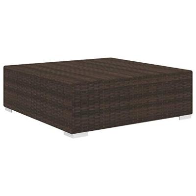 Voetensteun met kussen sectioneel Poly Rattan bruin - thumbnail