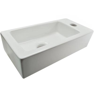 Rhea mini fontein rechts 36,5 x 18 x 9 cm keramiek glans wit Rhea mini fontein rechts 36,5 x 18 x 9 cm keramiek glans wit