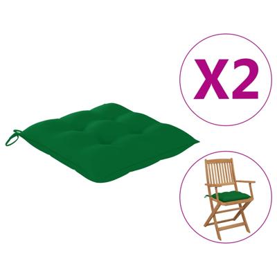 Stoelkussens 2 st 40x40x7 cm oxford stof groen