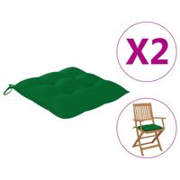 Stoelkussens 2 st 40x40x7 cm oxford stof groen - thumbnail