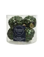 6 Glazen dennenappels 5 x 7 cm dennen groen kerst Kerstballen Decoris - Decoris - thumbnail