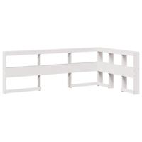 Bed met boekenkast zonder matras grenenhout wit 140x190 cm - thumbnail