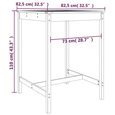 3-delige Barset massief grenenhout wit