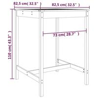 3-delige Barset massief grenenhout wit - thumbnail