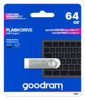 Goodram USB UNO3-0640S0R11 USB flash drive 64 GB USB Type-A 3.2 Gen 1 (3.1 Gen 1) Zilver - thumbnail