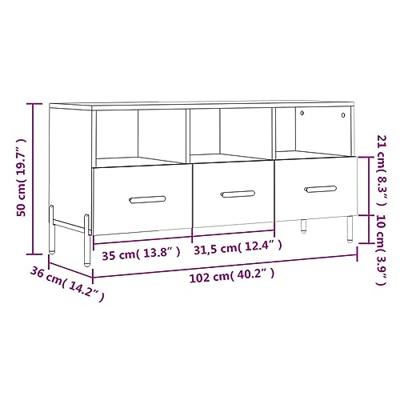 Tv-meubel 102x36x50 cm bewerkt hout sonoma eikenkleurig