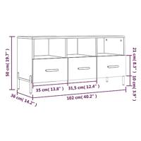 Tv-meubel 102x36x50 cm bewerkt hout betongrijs - thumbnail