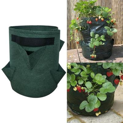 6 zakken 26L/7 gallon niet-geweven vilt aardbei plant tas grootte: 30X35cm (groen)