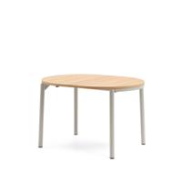 Kave Home Uitschuifbare Eettafel 'Montuiri' Eiken, 120 - 200 x 90cm, kleur Grijs - thumbnail