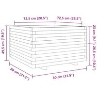 Plantenbak 80x80x49,5 cm massief grenenhout wasbruin - thumbnail