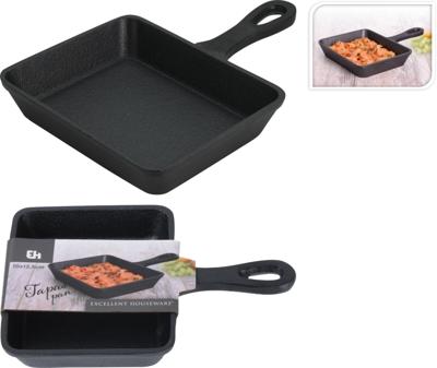 Tapaspan gietijzer rechthoekig 10x10cm