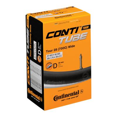 Continental binnenband dv19 tour wide 28 inch 47/62-622 dv 40 mm Continental binnenband dv19 tour wide 28 inch 47/62-622 dv 40 mm