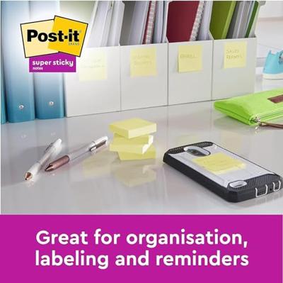 Post-it Notes, 100 vel, ft 76 x 76 mm, geel, pak van 16 blokken + 4 gratis