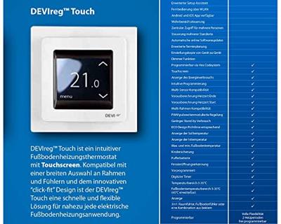 Danfoss 140F1064 devireg Touch m.Rahm Kamerthermostaat 1 stuk(s)