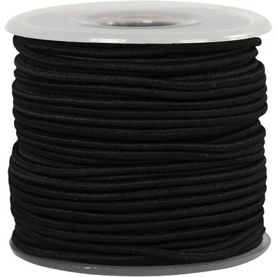 Creativ Company Elastiek dikte 2mm zwart, 25m