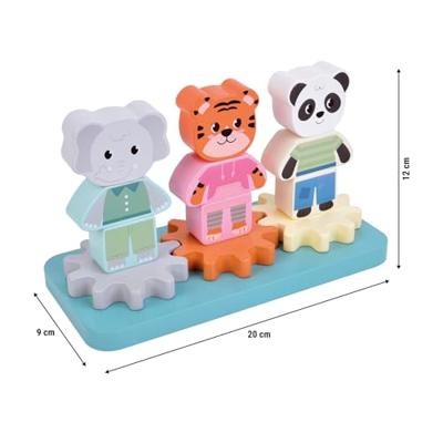 Stapelspel met tandwielen JUNGLE FRIENDS baby SMALL FOOT meerkleurig