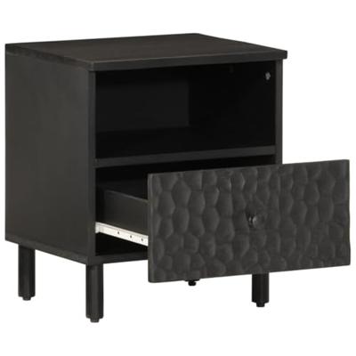 Nachtkastjes 2 st 40x33x46 cm massief mangohout zwart