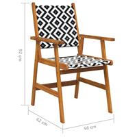 Tuinstoelen 2 st massief acaciahout - thumbnail