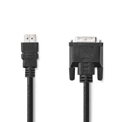 HDMI - DVI-kabel | HDMI-connector - DVI-D 24+1-pins male | 2,0 m | Zwart