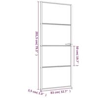 VidaXL Binnendeur smal 83x201,5 cm gehard glas en aluminium zwart - thumbnail