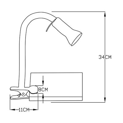 Brilliant Antony Klemlamp Spaarlamp E14 40 W Wit Brilliant Antony Klemlamp Spaarlamp E14 40 W Wit