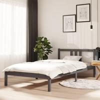 Bedframe massief hout grijs 100x200 cm - thumbnail