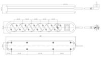 Bachmann 381.251K Stekkerdoos met schakelaar 6-voudig Wit Randaarde stekker 1 stuk(s) - thumbnail