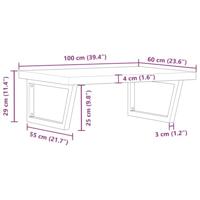 Badkamer wandschap staal en massief acaciahout - thumbnail