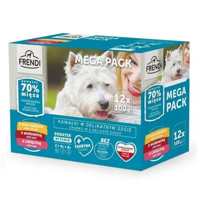 FRENDI Chicken, Beef, Veal - natvoer voor honden - 12x100g