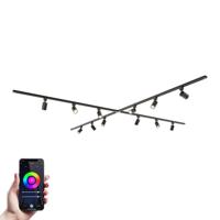 Taros Railverlichting Pakket - X-vorm - 4x 1,5m rail - 12 railspots - Incl. RGBWW GU10 - IP20 - Modulair - 230V - thumbnail