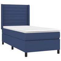 Boxspring met matras en LED stof blauw 100x200 cm - thumbnail